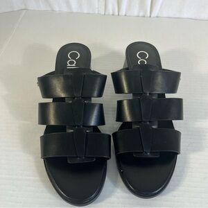 Calvin Klein Women's Black Slide Sandals
